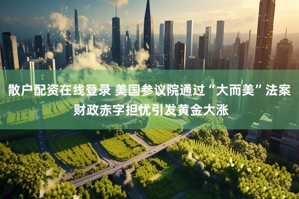 散户配资在线登录 美国参议院通过“大而美”法案 财政赤字担忧引发黄金大涨