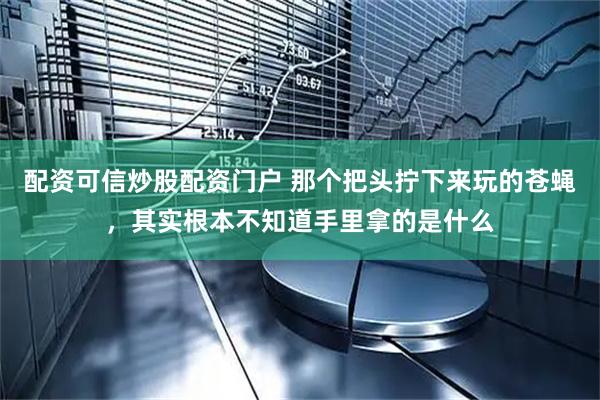 配资可信炒股配资门户 那个把头拧下来玩的苍蝇，其实根本不知道手里拿的是什么